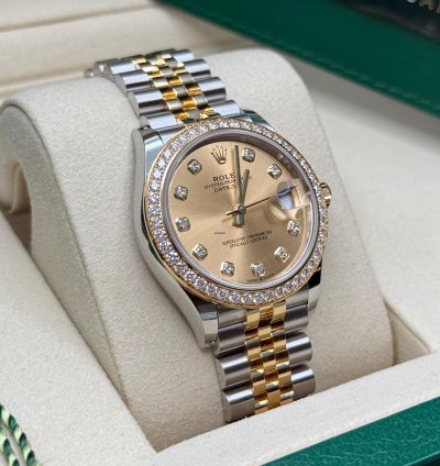 Rolex Datejust 31 New 2025 Champagne Diamond Dial Two Tone Diamond Jubilee Bracelet