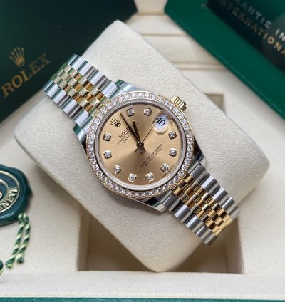 Rolex Datejust 31 New 2025 Champagne Diamond Dial Two Tone Diamond Jubilee Bracelet