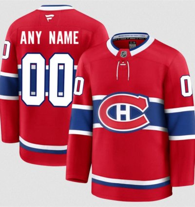 Mens Custom Montreal Canadiens Jersey Name Number 2025 Home Red