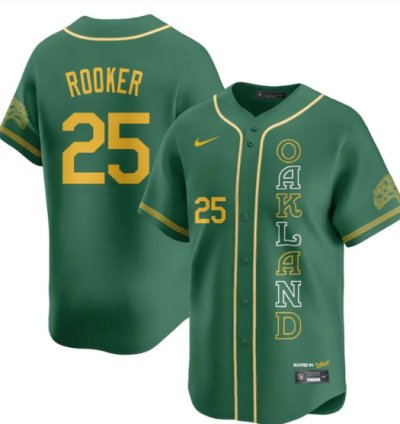 Brent Rooker Jersey 25 Oakland Athletics City Connect Concept Stitched Green