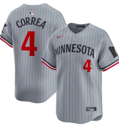 Carlos Correa 4 Minnesota Twins Road Limited Men Jersey - Gray