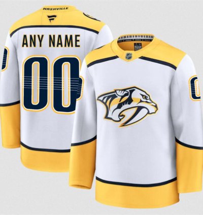 Mens Custom Nashville Predators Jersey Name Number 2025 Away White