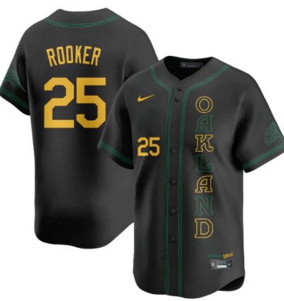 Brent Rooker Jersey 25 Oakland Athletics City Connect Concept Stitched Black