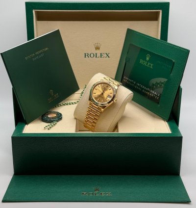 Rolex Datejust 31 New 2025 Champagne Index Dial Fluted Bezel Yellow Gold President