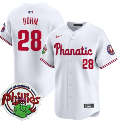 Alec Bohm Jersey 28 Phillies Phanatic Patch Vapor Premier Limited Stitched White
