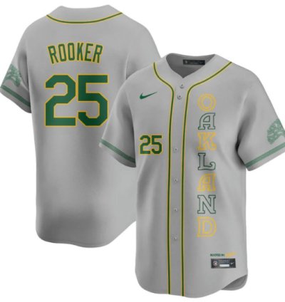 Brent Rooker Jersey 25 Oakland Athletics City Connect Concept Stitched Gray
