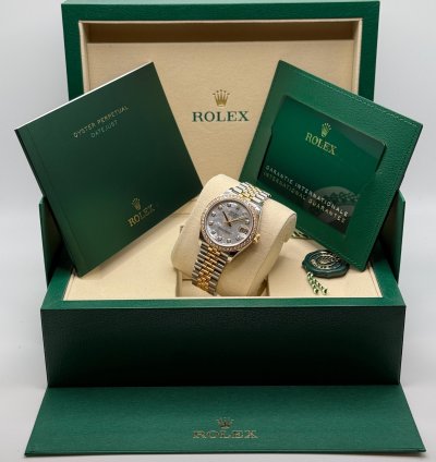 Rolex Datejust 31 New 2025 Mother Of Pearl Diamond Dial Two Tone Yellow Gold Diamond Bezel