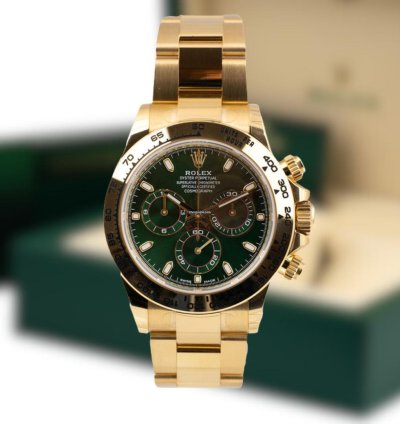 Rolex Daytona 116508 Green Dial 18k Yellow Gold John Mayer New - Full Set