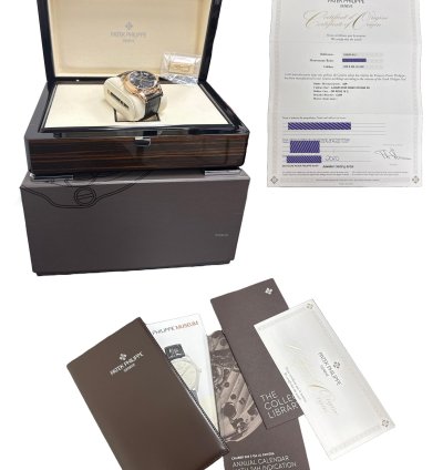 Patek Philippe Annual Calendar Papers Annual Calendar Complications Green 18k Gold 5205r-010 Box