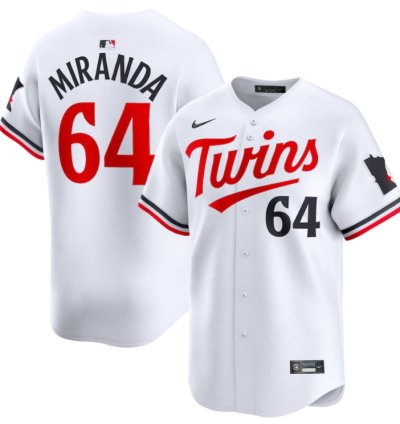 Jose Miranda 64 Minnesota Twins Home Limited Player Men Jersey - White