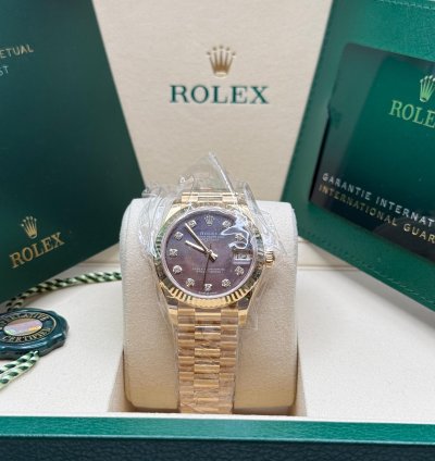 Rolex Datejust 31 New 2025 Tahitian Mother Of Pearl Diamond Dial Yellow Gold President