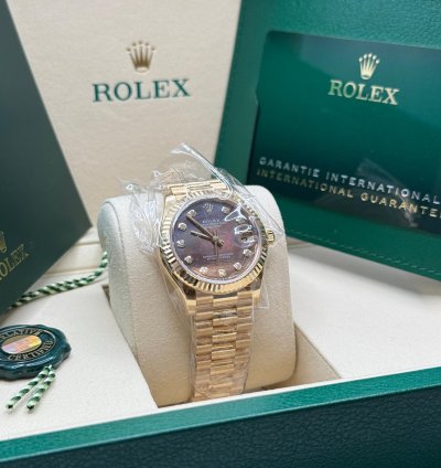 Rolex Datejust 31 New 2025 Tahitian Mother Of Pearl Diamond Dial Yellow Gold President