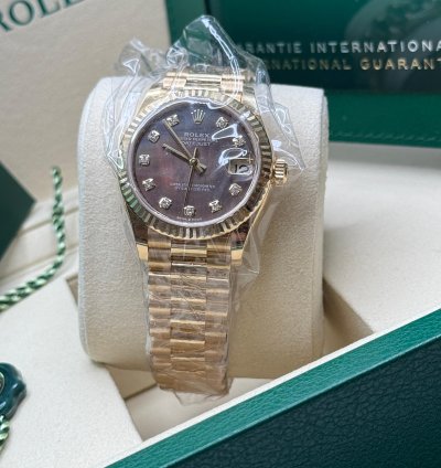 Rolex Datejust 31 New 2025 Tahitian Mother Of Pearl Diamond Dial Yellow Gold President