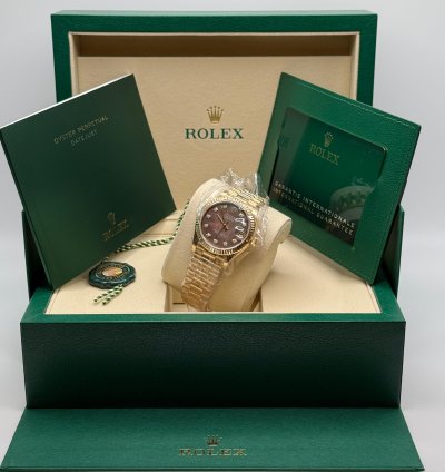 Rolex Datejust 31 New 2025 Tahitian Mother Of Pearl Diamond Dial Yellow Gold President