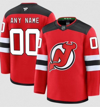 Mens Custom New Jersey Devils Jersey Name Number 2025 Home Red