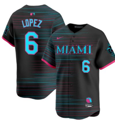 Otto Lopez Jersey 6 Miami Marlins 2025 City Connect Vapor Premier Limited Stitched