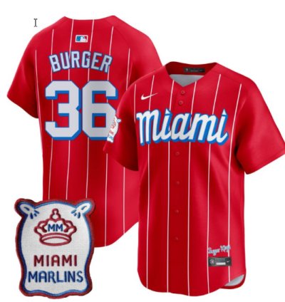 Miami Marlins Red City Connect Vapor Limited Customized Jersey - All Stitched