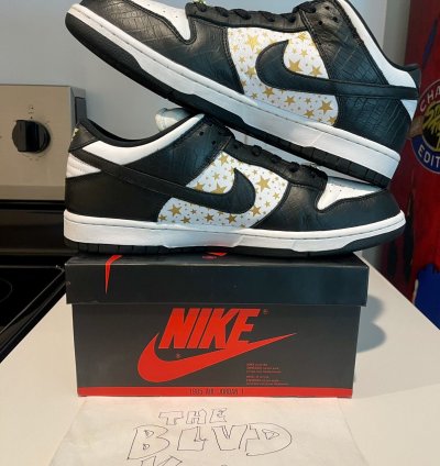 2021 Supreme Nike Sb Dunk Low Og Qs Stars Black