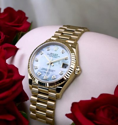 Rolex Datejust 31 New Rolex Datejust President 18k Yellow Gold Mop Diamond Dial 31mm Watch 278278