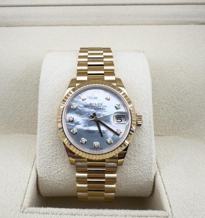 Rolex Datejust 31 New Rolex Datejust President 18k Yellow Gold Mop Diamond Dial 31mm Watch 278278