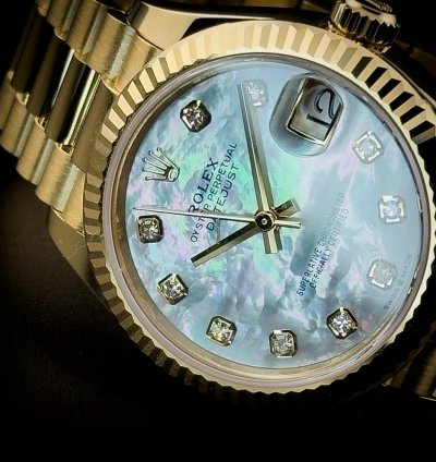 Rolex Datejust 31 New Rolex Datejust President 18k Yellow Gold Mop Diamond Dial 31mm Watch 278278
