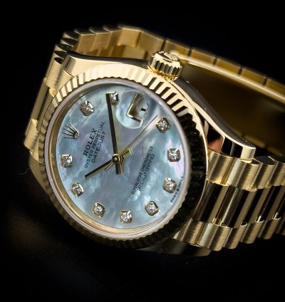 Rolex Datejust 31 New Rolex Datejust President 18k Yellow Gold Mop Diamond Dial 31mm Watch 278278