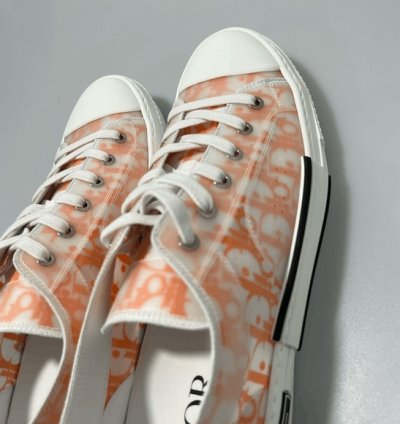Dior B23 Low Orange Oblique Canvas Sneakers Men Eu 45 Us 1