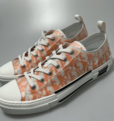 Dior B23 Low Orange Oblique Canvas Sneakers Men Eu 45 Us 1
