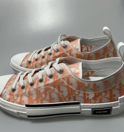 Dior B23 Low Orange Oblique Canvas Sneakers Men Eu 45 Us 1
