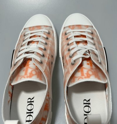 Dior B23 Low Orange Oblique Canvas Sneakers Men Eu 45 Us 1