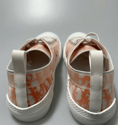 Dior B23 Low Orange Oblique Canvas Sneakers Men Eu 45 Us 1