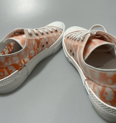 Dior B23 Low Orange Oblique Canvas Sneakers Men Eu 45 Us 1