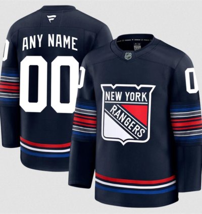 Mens Custom New York Rangers Jersey Name Number 2025 Navy Stitched