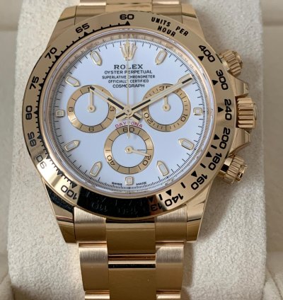 Rolex Daytona 116508 White Dial Yellow Gold 18kt Full Set New 2020