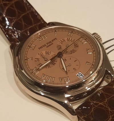 Patek Philippe Annual Calendar Salmon Dial Full Set watch Is Located In Seattle Wa Usa