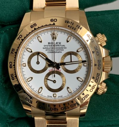 Rolex Daytona 116508 White Dial Yellow Gold 18kt Full Set New 2020