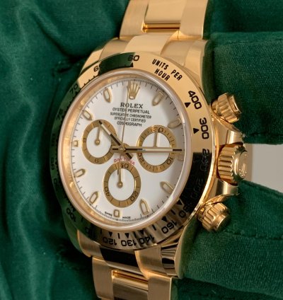 Rolex Daytona 116508 White Dial Yellow Gold 18kt Full Set New 2020