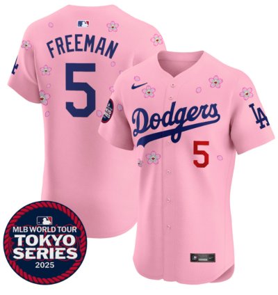Freddie Freeman Jersey 5 Dodgers Tokyo Series 2025 Vapor Premier Elite Stitched Cherry Blossom