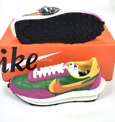 Nike Sacai Ld Waffle Sneakers Pine Green Clay Orange Ds19