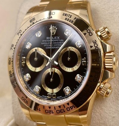 Rolex Daytona 116508 Yellow Gold Black Diamond Dial Unworn 2022