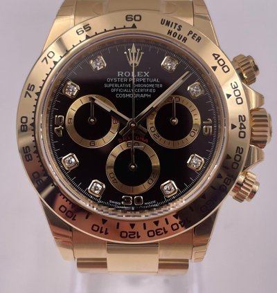 Rolex Daytona 116508 Yellow Gold Black Diamond Dial Unworn 2022