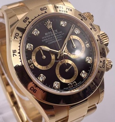 Rolex Daytona 116508 Yellow Gold Black Diamond Dial Unworn 2022
