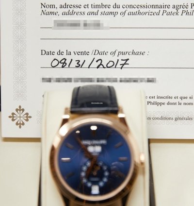 Patek Philippe Annual Calendar Tiffany Co Annual Calendar Rose Gold Blue Dial Full Set Tiffany Stamped Dial Papers