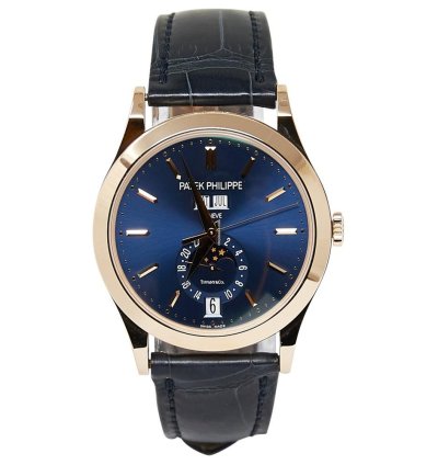 Patek Philippe Annual Calendar Tiffany Co Annual Calendar Rose Gold Blue Dial Full Set Tiffany Stamped Dial Papers