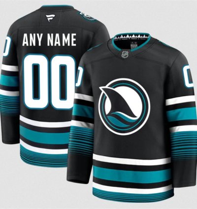 Mens Custom San Jose Sharks Jersey Name Number 2025 Alternate Black