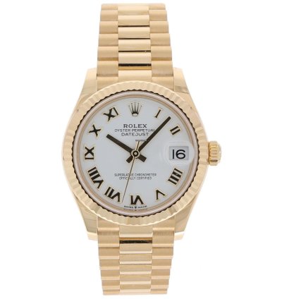 Rolex Datejust 31 Ref 278278 Gold 18k White Roman Dial Unworn Full Set 2022