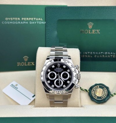 Rolex Daytona 116509 2023 Neu Schwarz Diamant Black Diamond Full Set