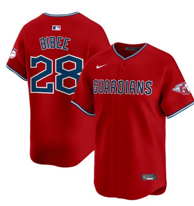 Tanner Bibee Jersey 28 Cleveland Guardians 2025 Vapor Premier Limited All Stitched Red