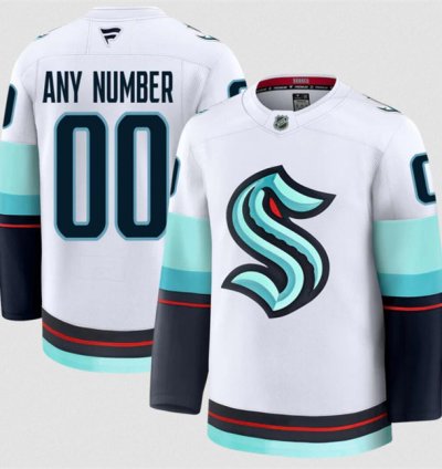 Mens Custom Seattle Kraken Jersey Name Number 2025 Away White