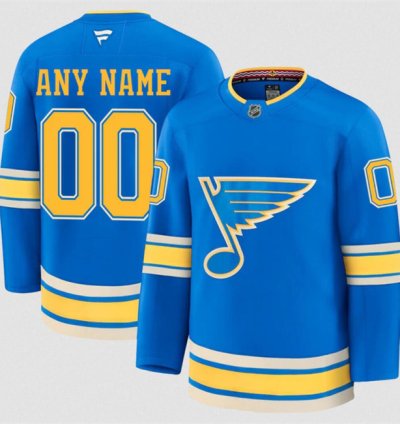 Mens Custom St Louis Blues Jersey Name Number 2025 Alternate Blue